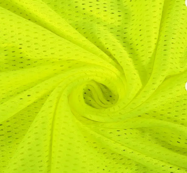 Fluorescent 100% Polyester Mesh Fabric For Safety Vest Protect Dangerous Outside Work